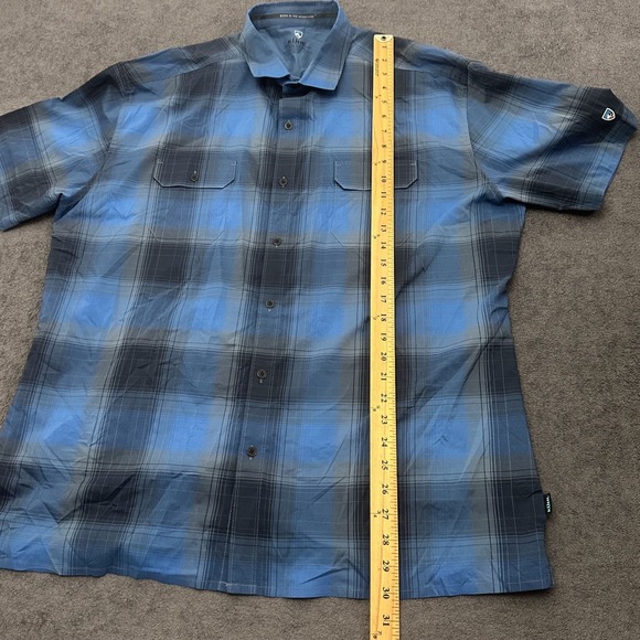 KUHL mens plaid shirt button up size 2XL double pocket outdoor comfort hiking - Picture 8 of 9